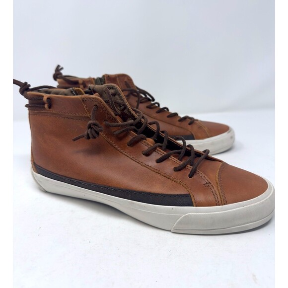 Aldo Men’s high top Brown Leather Sneakers shoes men size 8 / EU41/ UK 7 - Picture 3 of 8